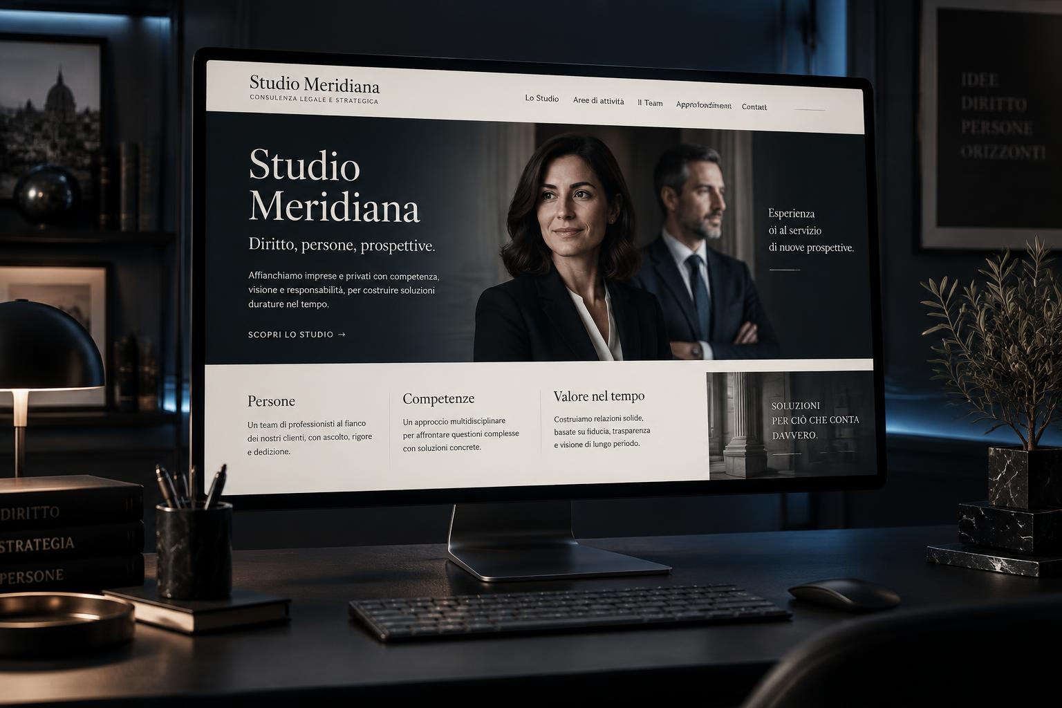 Anteprima del concept di sito web Studio Meridiana per Studi professionali